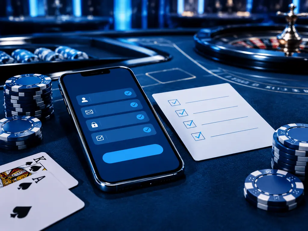 Kartu persiapan dan ponsel di atas meja blackjack