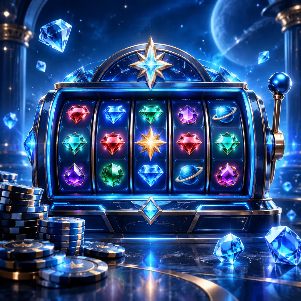Mesin slot berisi permata dan bintang dengan tema angkasa